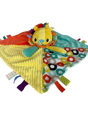 Bright Starts Taggies Yellow Lion Lovey Baby Security Blanket Plush Toy Tags